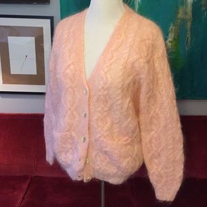 Chunky knit fluffy light cardigan